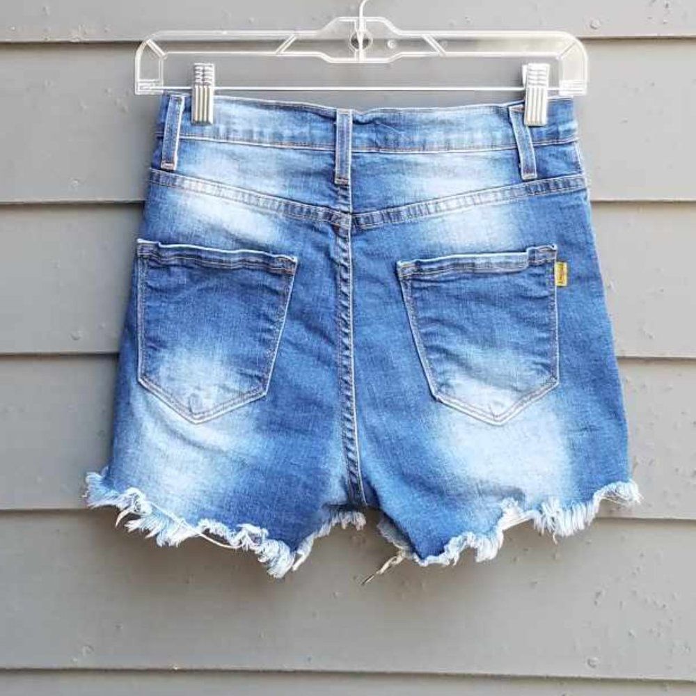 Vibrant Distressed Jean Shorts size Small - Picture 3 of 10